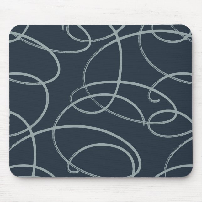 Mousepad Videira Giratória Abstrata | Azul Moderno Texturiz (Frente)