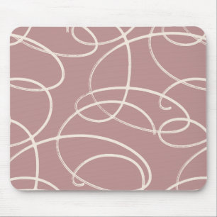 Mousepad Videira Giratória Abstrata Rosa Moderno para Mes