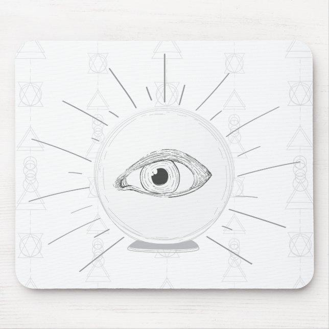 Mousepad Vidente Olho Vidente Bola de Cristal Esotérica (Frente)