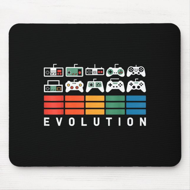 Mousepad Video Game Controller Evolution 80s 90s Retro Gami (Frente)