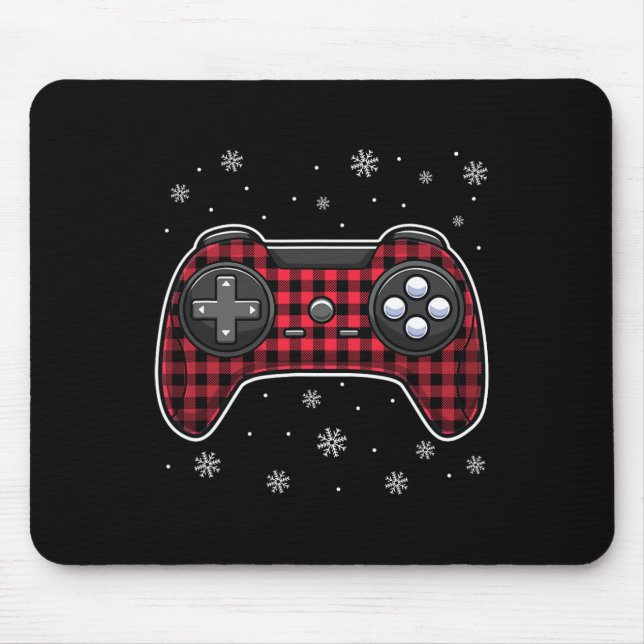 Mousepad Video Game Controller Red Xadrez Gamer Bo (Frente)