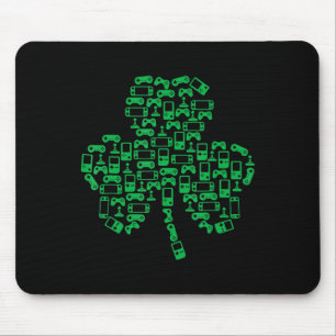 Mousepad Video Game Controller Shamrock Irish Gamer Rua Pat
