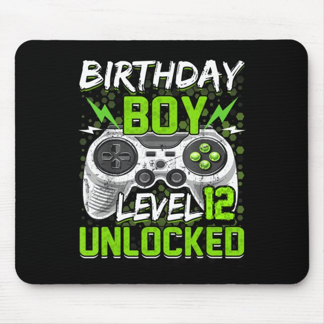 Mousepad Vídeo Gamer 12 Birthday Gift G desbloqueado do Nív (Frente)