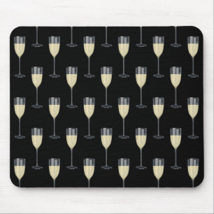 Mousepad Vidro branco sobre preto