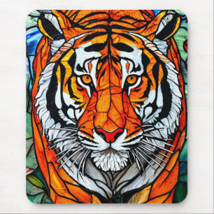 Mousepad Vidro colorido de tigre