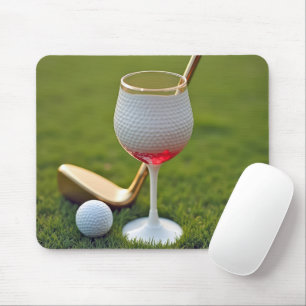 Mousepad Vidro De Bola De Golfe Com Putter