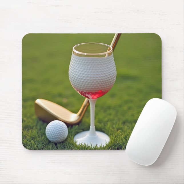 Mousepad Vidro De Bola De Golfe Com Putter (Com mouse)