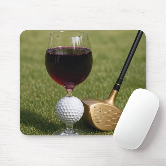 Mousepad Vidro De Bola De Golfe Na Grama (Com mouse)