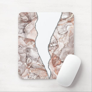 MOUSEPAD VIDRO DE GLAMETRO DE PRATA DE ÁGUA DOURADA LUMINOS