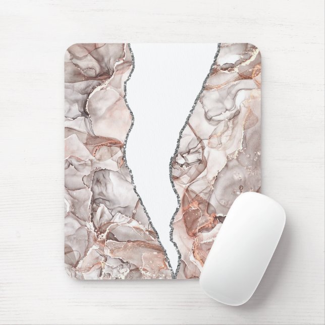 MOUSEPAD VIDRO DE GLAMETRO DE PRATA DE ÁGUA DOURADA LUMINOS (Com mouse)