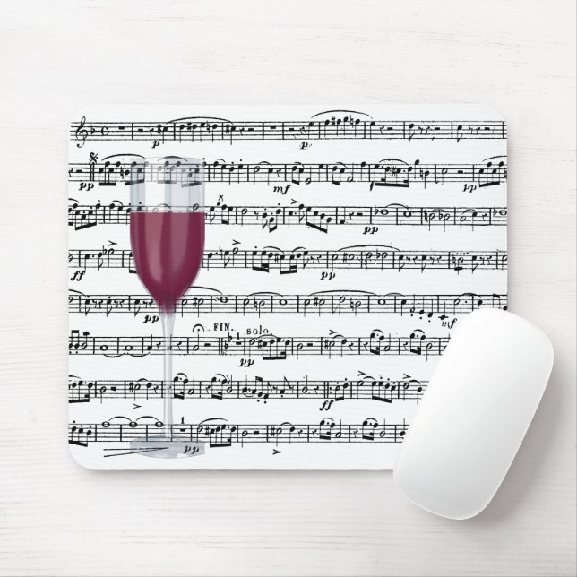 Mousepad Vidro De Vinho Vermelho Na Música (Com mouse)