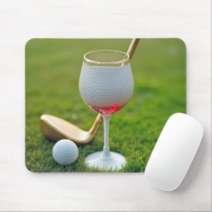 Mousepad Vidro e clube de vinho da Bola de Golfe