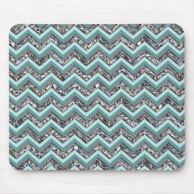 Mousepad Vidro Escuro e Zigzag Teal (Frente)