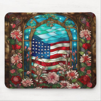 MOUSEPAD VIDRO PEDAÇADO PARECE PAVILHÃO E FLORES AMERICANOS