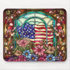 MOUSEPAD VIDRO PEDAÇADO PARECE PAVILHÃO E FLORES AMERICANOS
