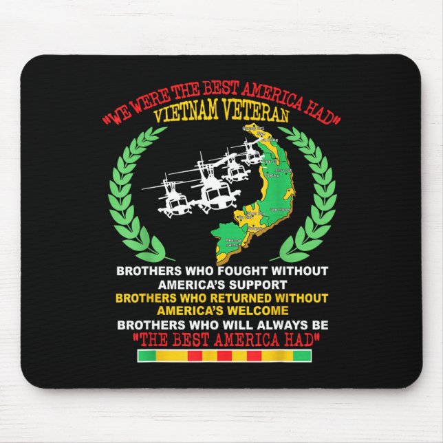 Mousepad Vietnam Veteran We Were The America Had Map Helico (Frente)