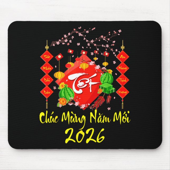 Mousepad Vietnamese Lunar New Year 2026 Tet Viet Chuc Mung  (Frente)