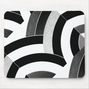 Mousepad viga preta/branca à moda contemporânea chique