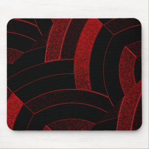 Mousepad viga preta/vermelha à moda contemporânea chique