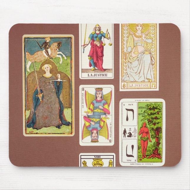 Mousepad VIII justiça, sete cartões de tarot (Frente)