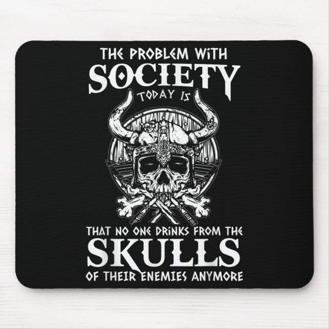 Mousepad Viking Nordic Valhalla Odin Funny Society Problema (Frente)