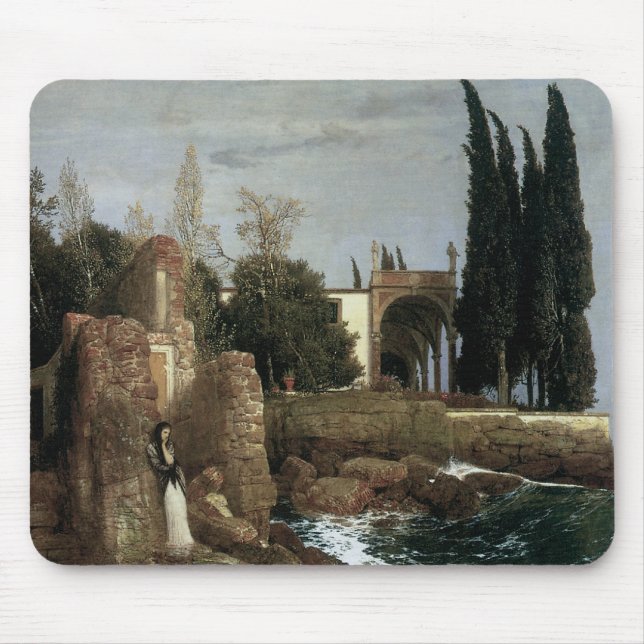 Mousepad Villa à Beira-Mar de Arnold Bocklin, Arte Simbolis (Frente)