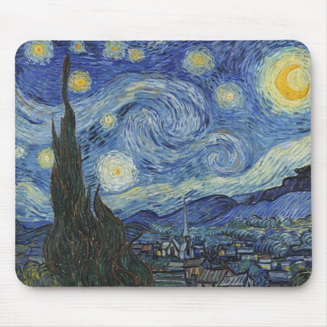 Mousepad Vincent van Gogh | A Noite Estrelada, junho de 188 (Frente)
