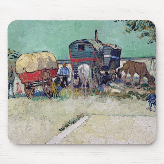 Mousepad Vincent van Gogh | as caravana, acampamento (Frente)
