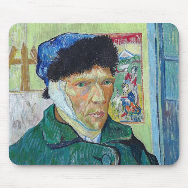 Mousepad Vincent van Gogh - Autorretrato com ouvido colado (Frente)