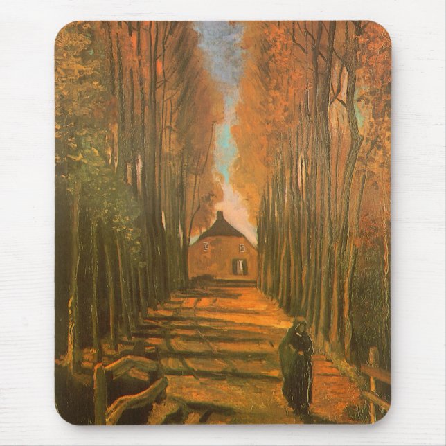 Mousepad Vincent van Gogh - Avenida dos Poplars no outono (Frente)