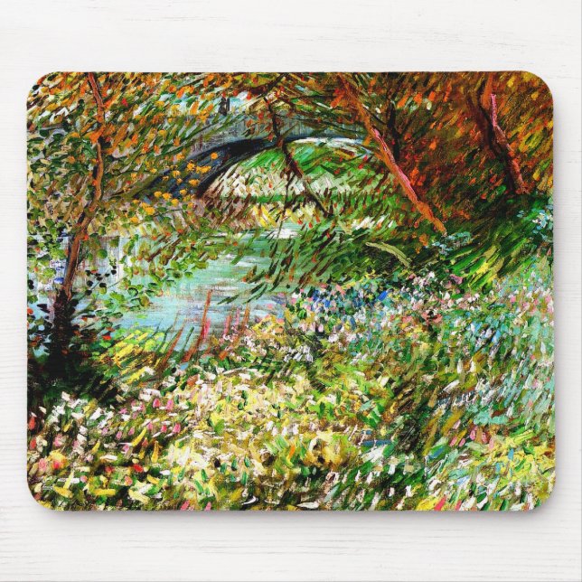 Mousepad Vincent Van Gogh - Bancos do Sena em Primavera (Frente)