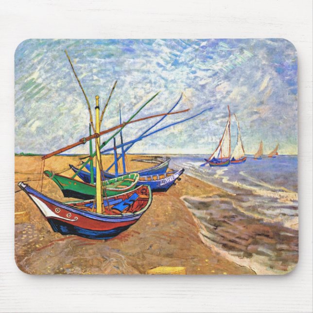 Mousepad Vincent Van Gogh - Barcos De Pesca Na Praia (Frente)