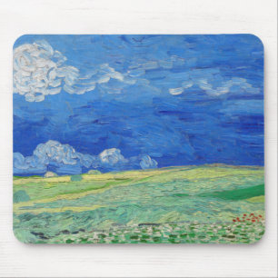 Mousepad Vincent van Gogh - Campos de rodas sob as nuvens d