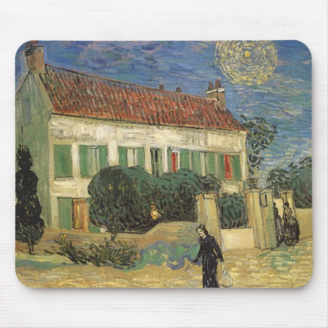 Mousepad Vincent van Gogh - Casa Branca à Noite (Frente)