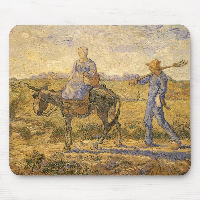 Mousepad Vincent van Gogh - Casal camponês indo trabalhar (Frente)