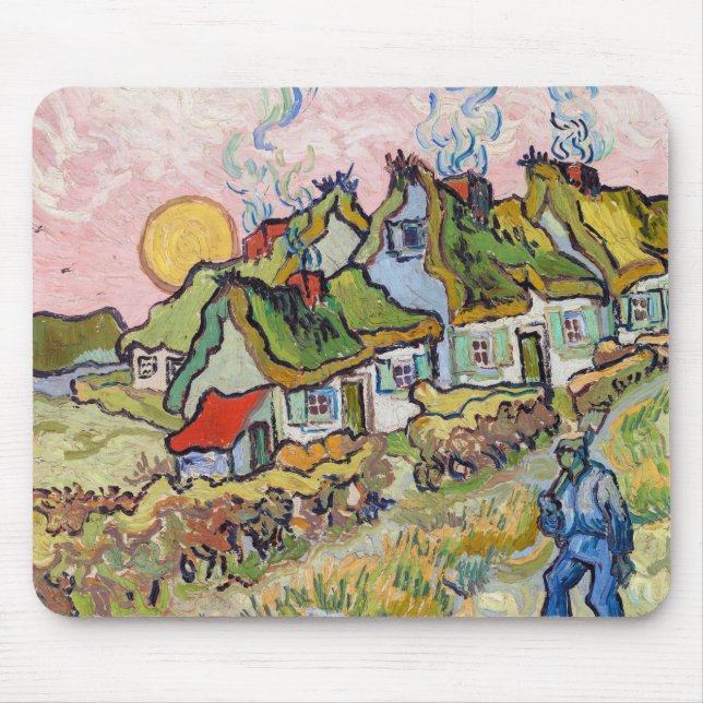 Mousepad Vincent van Gogh - Casas e Figura (Frente)