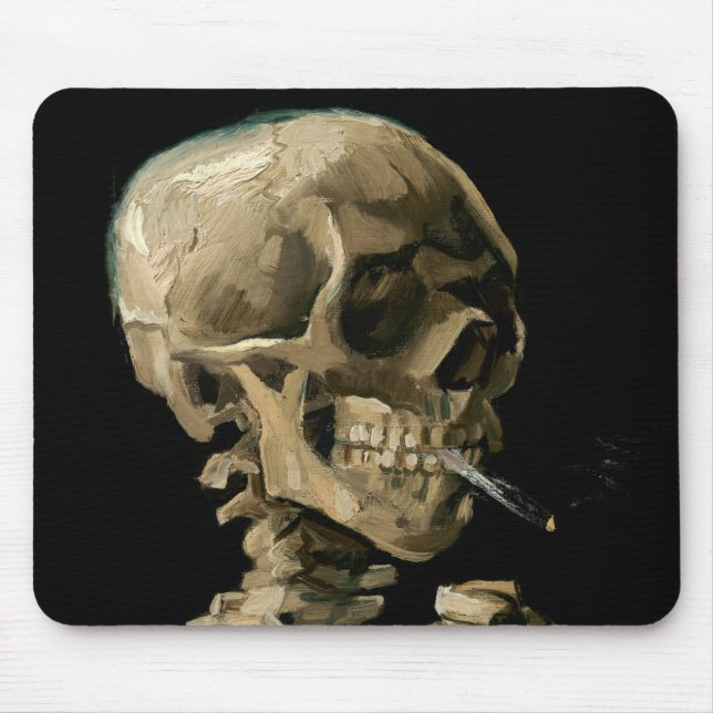 Mousepad Vincent van Gogh - Crânio com Cigarro Aceso (Frente)
