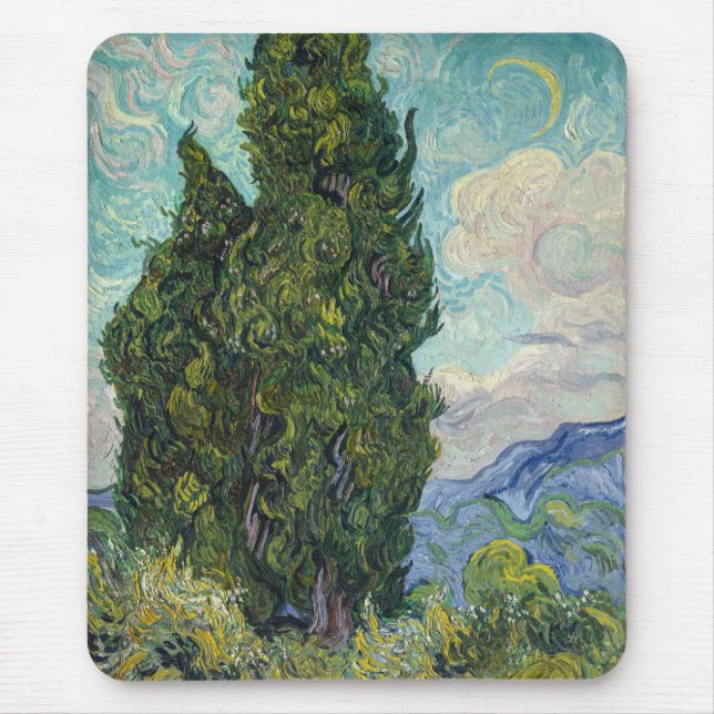 Mousepad Vincent van Gogh - Cyprestes (Frente)