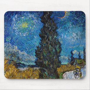 Mousepad Vincent van Gogh - Estrada com Cypress e Star