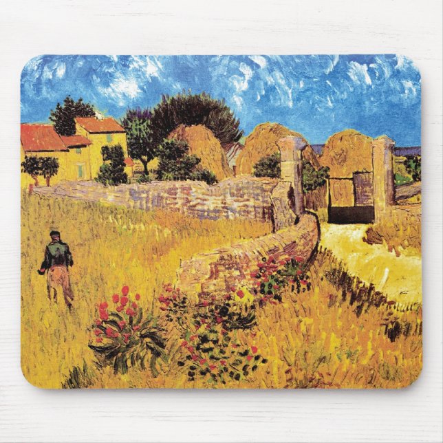 Mousepad Vincent Van Gogh - Farmhouse In Provence Fine Art (Frente)