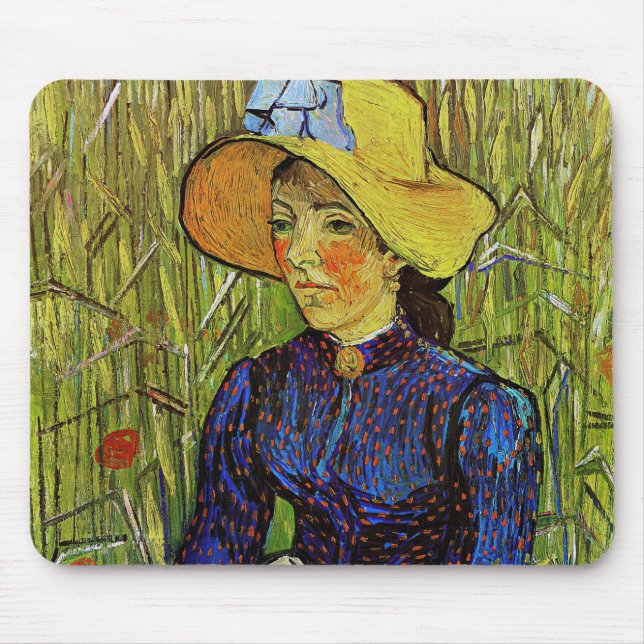 Mousepad Vincent van Gogh - Garota camponesa com chapéu de  (Frente)