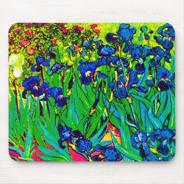 Mousepad Vincent Van Gogh - Íris - Amante de Flores Pop Art (Frente)