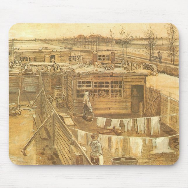 Mousepad Vincent van Gogh - Jardim do Carpenter e Lavanderi (Frente)