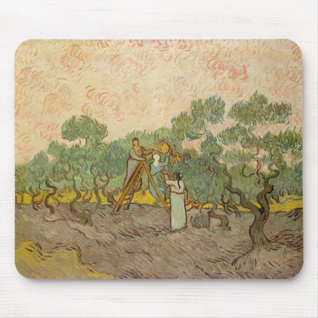 Mousepad Vincent van Gogh - Mulheres Escolhendo Azeitonas (Frente)