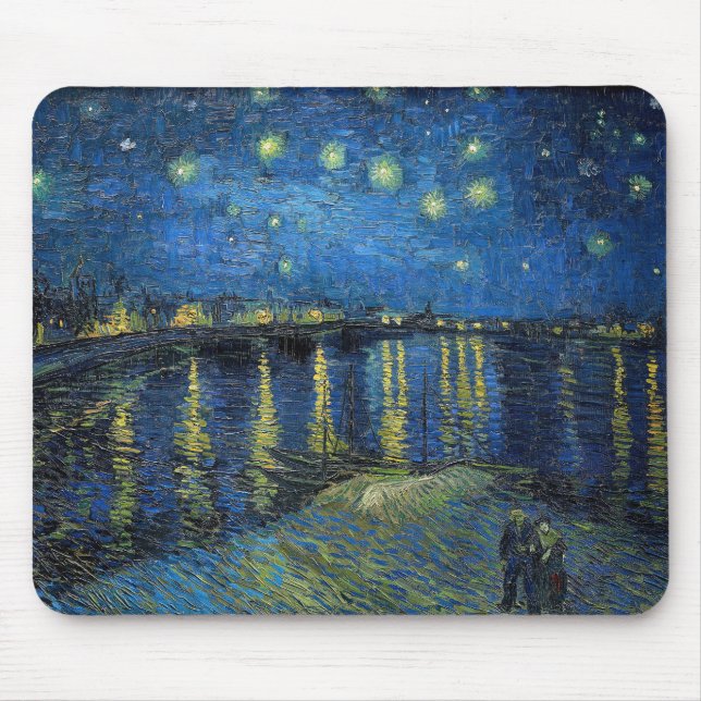 Mousepad Vincent van Gogh - Noite Estrelada sobre o Ródano (Frente)