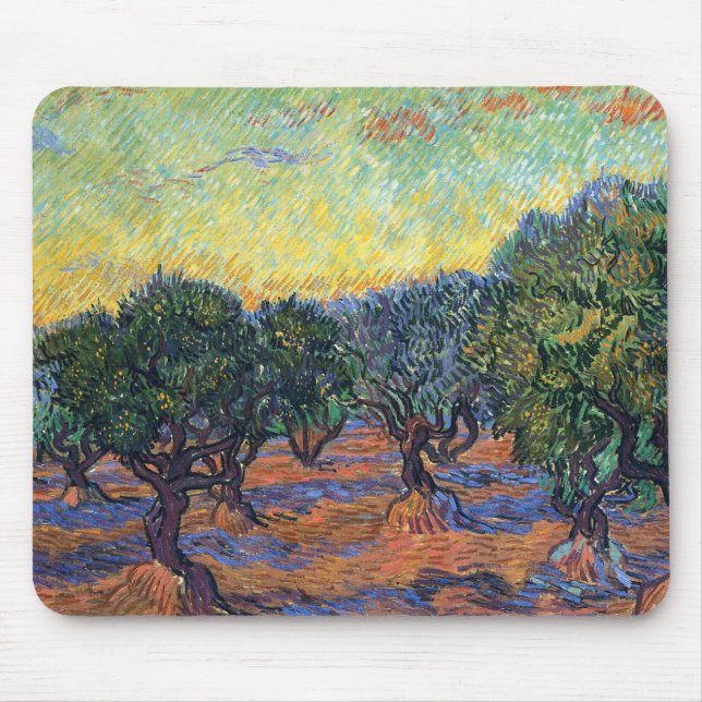 Mousepad Vincent Van Gogh Oliveiras Impressionismo Arte (Frente)