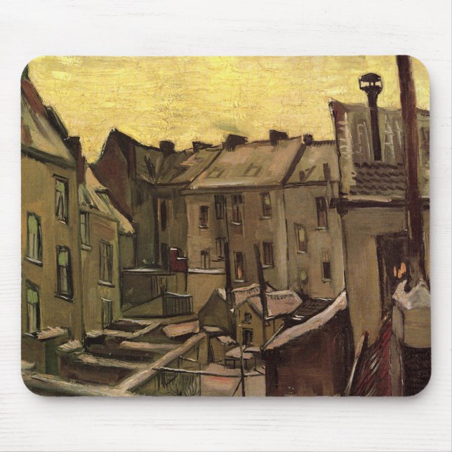Mousepad Vincent van Gogh, pátios antigos, Antuérpia (Frente)