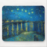 Mousepad Vincent Van Gogh Starry Night Over the Rhone<br><div class="desc">A obra-prima Van Gogh Starry Night - Uma pintura de Vincent Van Gogh,  Starry Night Over the Rhone,  mostra uma noite cheia de estrelas,  e uma ponte. Pintado em Arles France à noite,  pintado em 1888.</div>