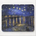 Mousepad Vincent Van Gogh Starry Night Sobre O Ródano<br><div class="desc">Vincent Van Gogh Starry Night Over the Rhone Starry Night Over the Rhone (setembro de 1888) é uma das pinturas de Arles de Vincent van Gogh à noite em Arles. Foi pintado em um ponto na margem do Rio Rhone que era apenas uma caminhada de um ou dois minutos da...</div>