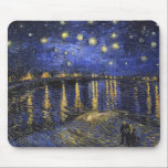 Mousepad Vincent Van Gogh Starry Night Sobre O Ródano<br><div class="desc">Vincent Van Gogh Starry Night Over the Rhone Starry Night Over the Rhone (setembro de 1888) é uma das pinturas de Arles de Vincent van Gogh à noite em Arles. Foi pintado em um ponto na margem do Rio Rhone que era apenas uma caminhada de um ou dois minutos da...</div>